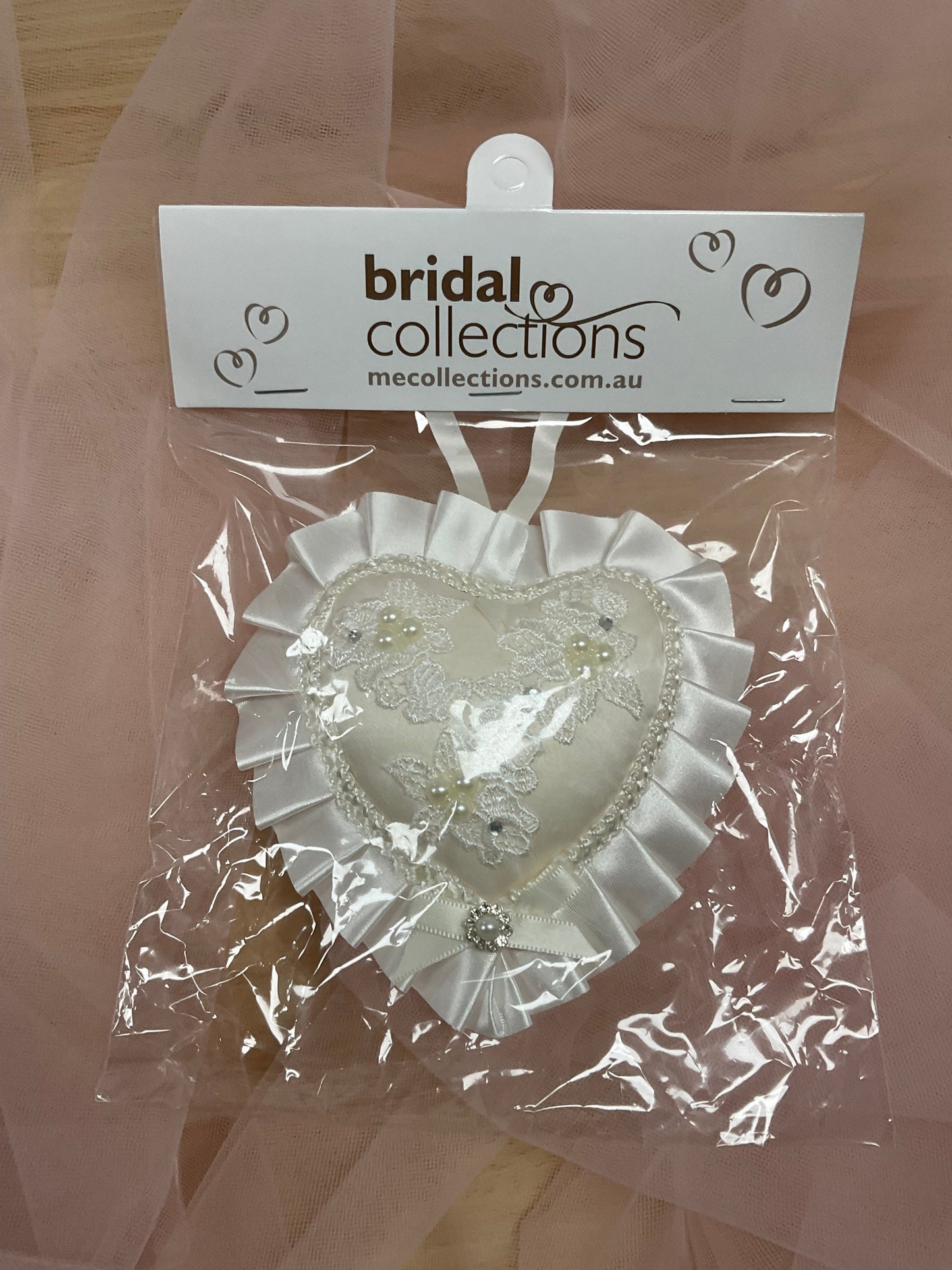 Heart Padded Embroidery Frill Charm | Gifts