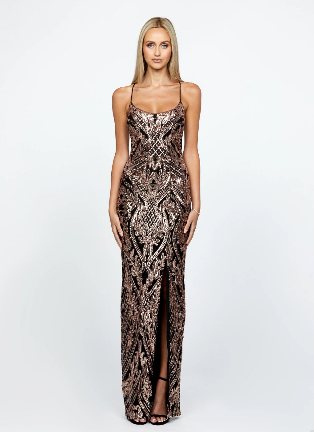 ARIANKA | Fitted Body STRAPPY BACK SEQUIN DESIGN | BARIANO