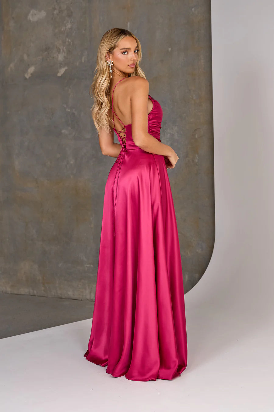 Mindy | Hot Pink A-line Sweetheart Neckline with Rhinestones Formal Gown | TANIA OLSEN DESIGNS